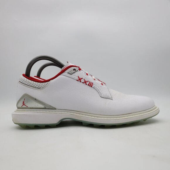 Nike Air Jordan ADG 5 Spikeless Golf Men's 7.5 Shoes White Fire Red FQ6642-101 - Picture 1 of 9